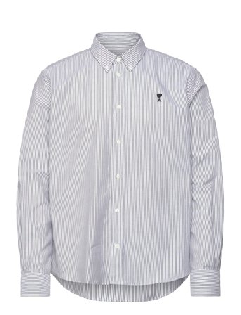 AMI Long Sleeve Contrasted Adc Button Down Collar Classic Shirt - Blue - 38