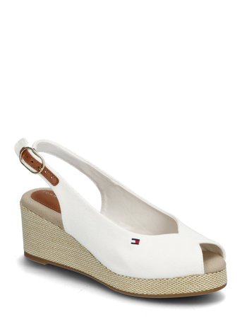 Tommy Hilfiger Flag Mid Wedge Espad Slingback - White - 36