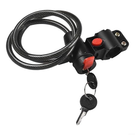 Sikr din cykel med dette robuste stålkabellåsesystem, cyklistens ven.