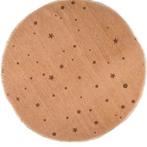 JOX Pink Stars Round Rug One Size - Textile - One size - Brown - Junge