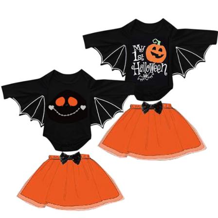 Baby Girls Halloween Outfit Pumpa Tyll Kjol Style 2 L