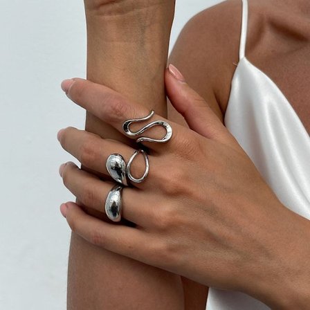 Mode vintage metallringar för kvinnor present punk hip hop guld silver färg oregelbunden knogled ring 14 st/set