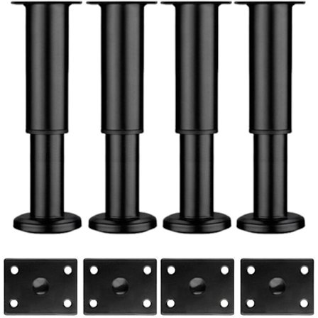 Justerbara Möbelben i Metall - Set med 4 Soffa/Divan/Skåp/Sängben - 18-30 cm Höjd Stödfötter för Stol/Soffbord/Byrå