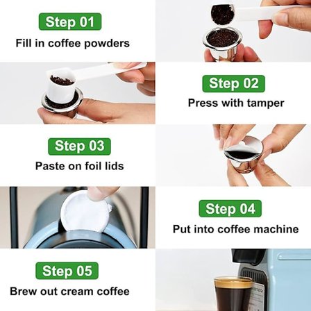 Återanvändbara Kaffepods Återanvändbara Kaffe Kapslar Rostfritt Stål Återanvändbara Pods med Passande Lock