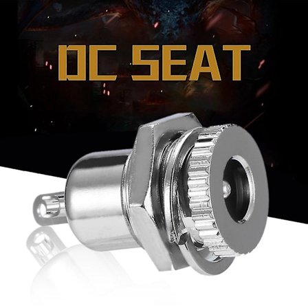 Kampanj Användbar DC-strömuttag Honpanelmontering Anslutning För 2.1/5.5mm DC-strömplugg Silver