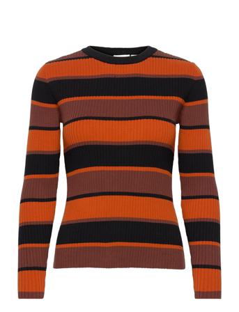 Vidanielas L/S Knit Rib Top Patterned Vila