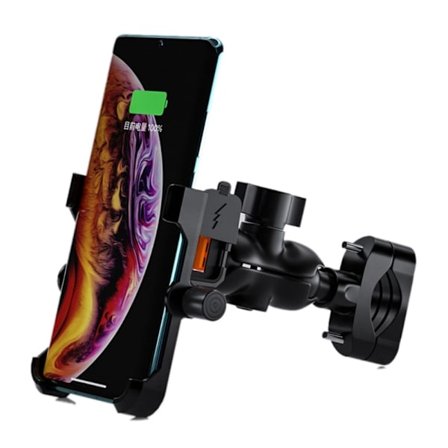 Universal motorcykelstyr biltelefonholder - Sort