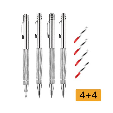 Metallskribspets, 4 st ficksskrivare med 4 stylusspetsar, skrivare med magnet med icke-