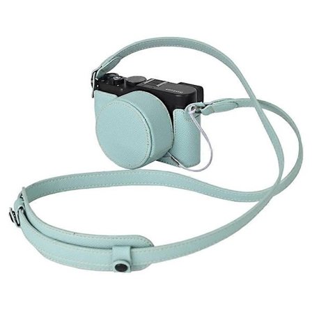 For Leica D-Lux 8 Kamerabase med Linsebeskyttelse Skulderstropp PU Lær Beskyttelsesetui - Babyblå