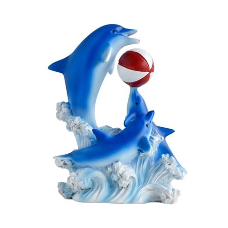 Delfin Statue Figur Sea Animal Skulptur Skrivebord Hjem Dekor Kake Topper Samling Resin Figur for Kontor Gårdshus