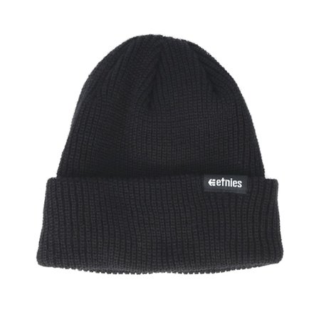 Etnies - Svart cuff Beanie - Warehouse Black Beanie @ Hatstore