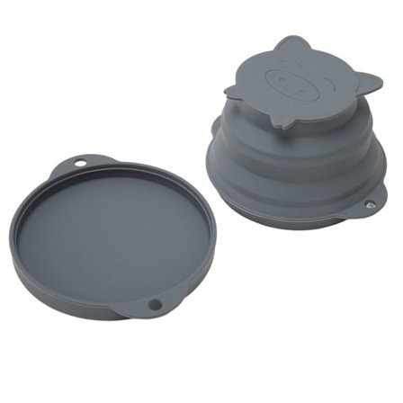 Sammenklappelige hundeskåle i silikone, transportable, fødevaregodkendte, sammenklappelige skåle med låg til udendørsbrug