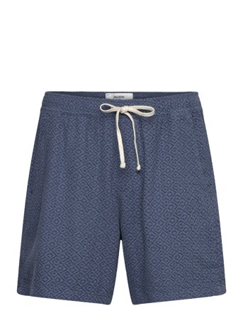 Linen-Blend Pull-On Shorts Navy Hollister