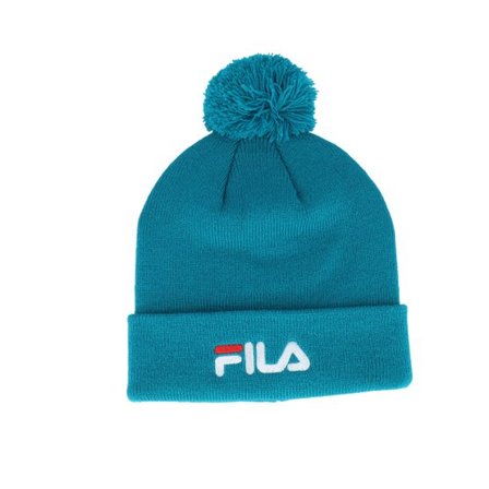 Fila - Blå pom Beanie - Kids Basuo Beanie With Pompon Exotic Plume Pom @ Hatstore
