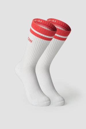 ICANIWILL - Training Striped Socks 2-Pack White/Dark Pink Peach - ICIW
