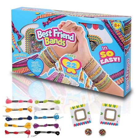 Børns pige DIY venskab fletning perler armbånd fremstillingssæt håndværk smykker maker gave Blue