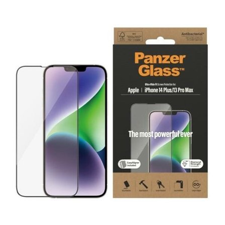 PanzerGlass Ultra-Wide Fit Antibacterial Tempered Glass for iPhone 14 Plus / 13 Pro Max