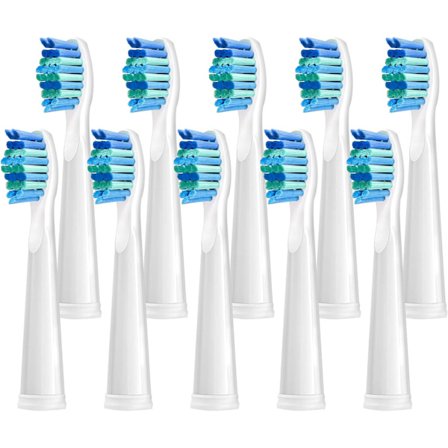 Reservedeler til tannbørstehoder Kompatibel med Fairywill 507/508/D7/D8/515/551/917/959, Hvit, 10 stk