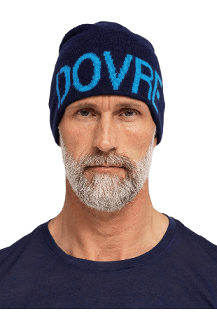 Dovre Ekologisk Ull, Beanie Hatt, Navy Accessoarer Herr Blå ONESIZE