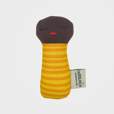 Nachhaltige handgefertigte Puppe, Baby Momo Inklusive Puppe, Återvunnen polyester