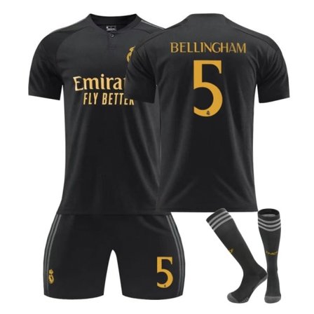 2324 Real Madrid Anden Udebanetrøje nr. 5 Bellingham Sæt Kompatibilitet med Voksne og Børn 20