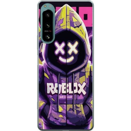 Yhteensopiva Puhelinkuori Sony Sony Xperia 5 IV Värikäs Roblox-inspiroima hupparihahmo neoneilla ja maskilla, digitaalinen peli-illustraatio täydel