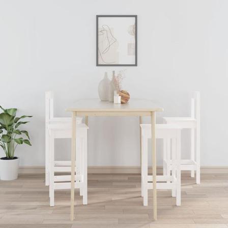 Vidaxl Barmöbler 4 Delar Vit Massiv Furu Vit