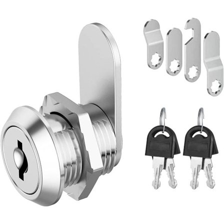 Hængelås, kombinationslås, leveres med 4 nøgler og 4 forskellige låseplader