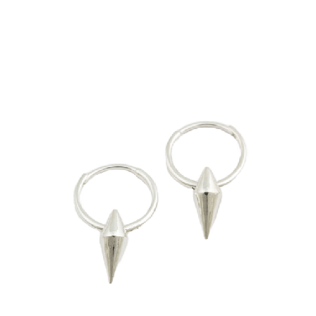 Syster P Harvey Single Spike Small Hoop Örhängen Dam Silver ONESIZE