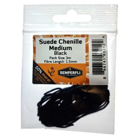 Semperfli Silver Tinsel Fleck 15mm Large - Black