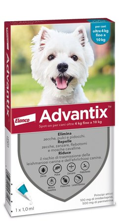Advantix Spot On Per Cani da 4 a 10 Kg Soluzione 1 Pipetta da