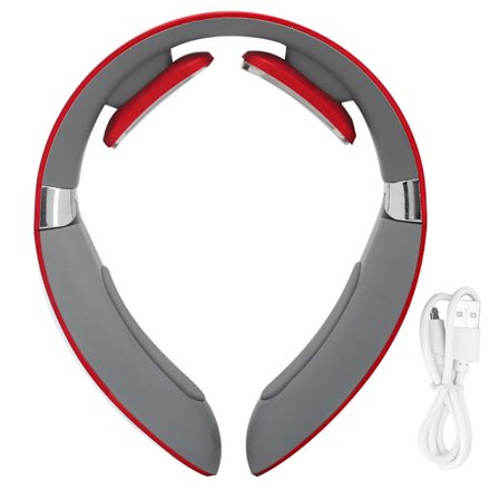 Elektrisk Cervikal Vertebra Massager Smertelindring Foldbar Nakke Puls Massage Instrument1903-C Rød Magnetisk Terapi Stemmeopvarmning