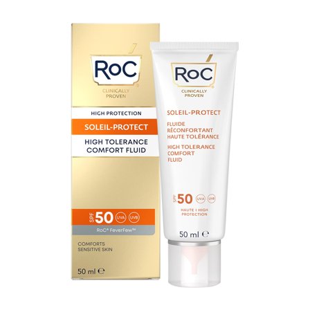 ROC Fluido Solare Viso Elevata Tollerabilità SPF50 50ml - Solare viso alta prot.