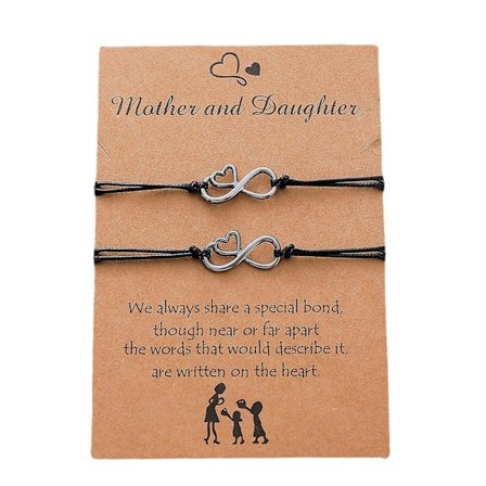 Charm armband mor dotter set (2 personer) hjärta armband (smycken födelsedagspresent till mor dotter, 1 st)