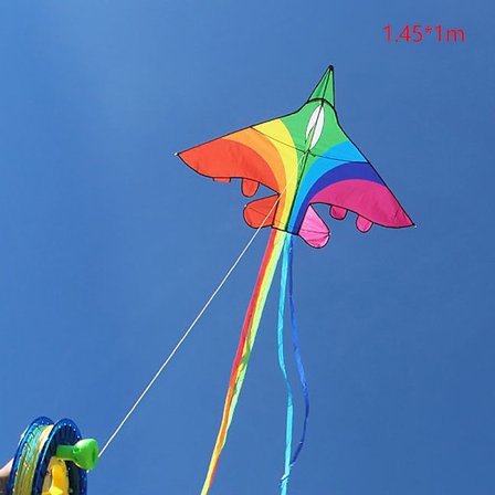 Sarjakuva Lasten leija Sininen Punainen Fighter Rainbow Plane Suuri leija