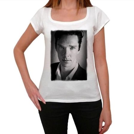 T-shirt Dam - ULTRABASIC - Benedict Cumberbatch - 100% Bomull - Korta Ärmar - Vintage