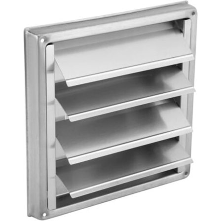 Ventilasjonsrist, VMC ventilasjonsrist, 100mm ventilasjonsrist, ventilasjonsrist i rustfritt stål, sølv