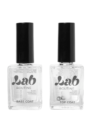 Lab Routine Nail Polish Duo kit: Essentials Presentaskar & set Unisex Transparant 2X10ML