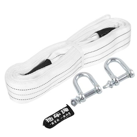 5 meter slæbekabel, 18 tons, kraftig bilslæbestrop med U-formede stålkroge til nødsituationer