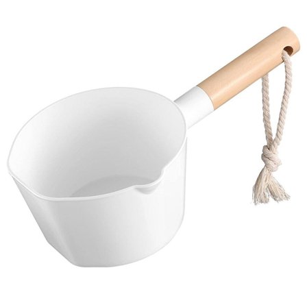 Vannøse med trehåndtak Kjøkkenøse for matlaging og servering av suppe