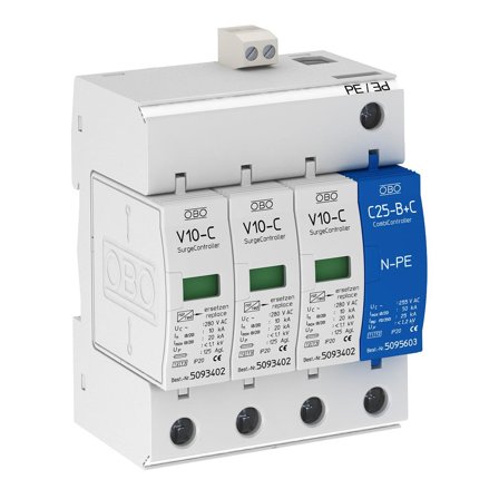 Obo Bettermann 5094931 Overspenningsvern 3-polet, Stikkontakter & kabler