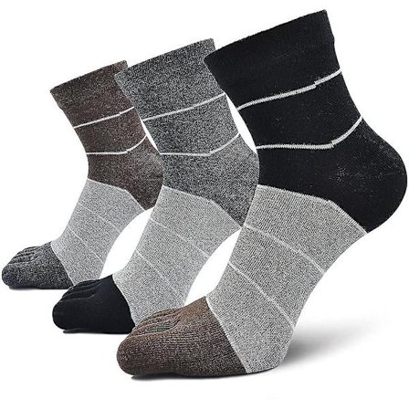 Herrstrumpor med tår, bomull, atletiska, löparstrumpor, ankelstrumpor, fem tår, crew strumpor