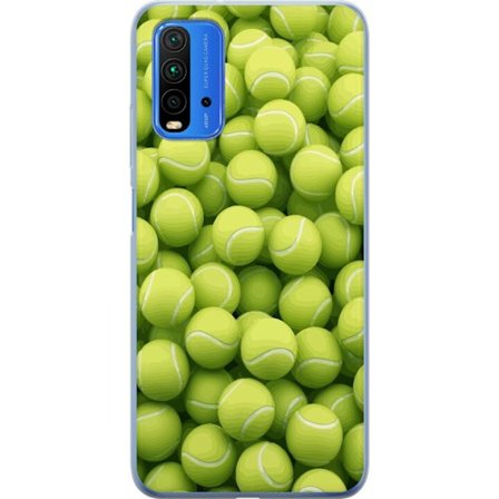 Kompatibel Mobilcover til Xiaomi Xiaomi Redmi 9T Mønster af grønne tennisbolde i høj detalje, sporty motiv med gentagende tekstur og stærke farver