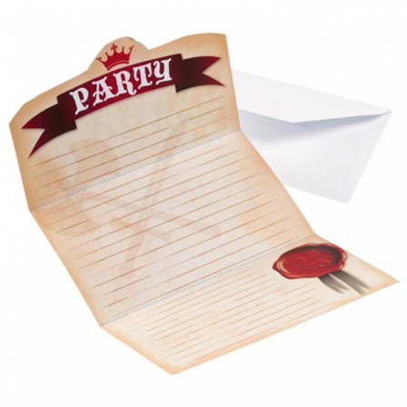 Inbjudningskort för riddare 8-pack