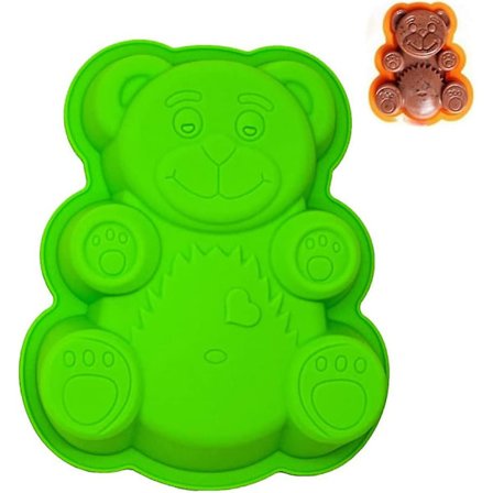 3D Stor Tey Björneformad Bakplåt Set | Nyhet Silikonform För Barn | Non-stick Fondant Choklad Sockerpasta Form, BPA-fri, 21 X 17 X