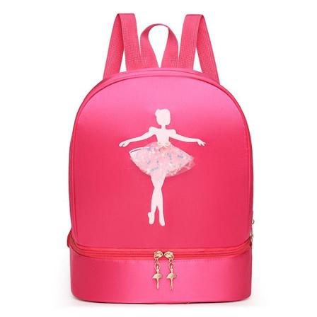 Danseryggsekk jenter latinsk ballett skoleveske Uavhengig skooppbevaring Rose red