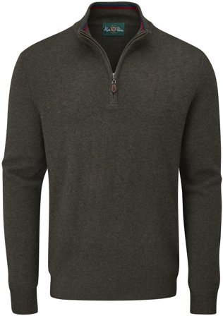 Alan Paine M's Streetly 1/2 Zip Mock Neck Seaweed