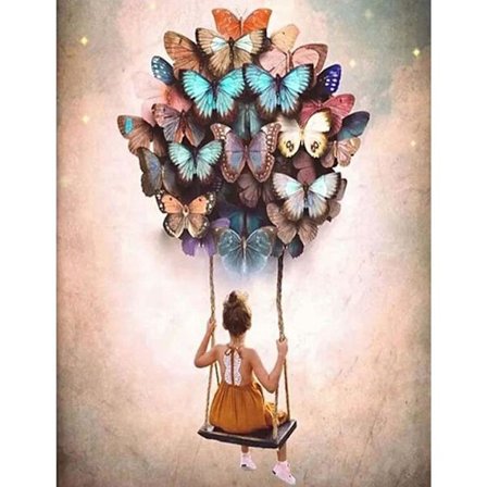 Diamantmalingsett for voksne DIY 5D diamantmaleri Sommerfugljente på sving Diamantmalingsett for barn Nybegynnere med Diamond Dotz Gem Art and Craft 