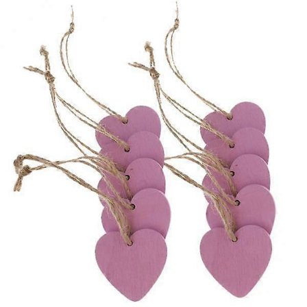 2X Tavalliset puiset sydämet askartelukoriste DIY-kortti puu violetti