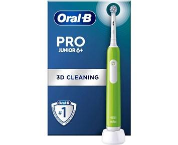 Oral-B Pro1 Junior 6+ Green Skonsam eltandborste för barn med tvåminuterstimer Oral care Eltandborste & Borsthuvud - Eltandborste & Borsthuvud